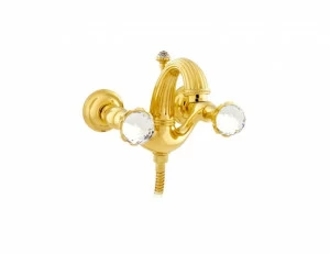 033218.000.00 Душевой набор для ванны с кристаллами сваровски Золото 24К