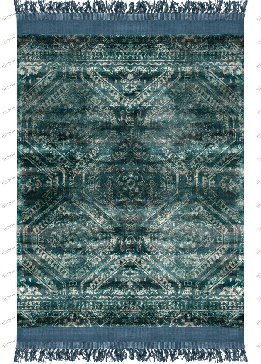 Ковер прямоугольный сине-зеленый 230х160 см Blush Black Coffe CARPETDECOR ДИЗАЙНЕРСКИЕ, HANDMADE 00-3893138 Зеленый;синий 