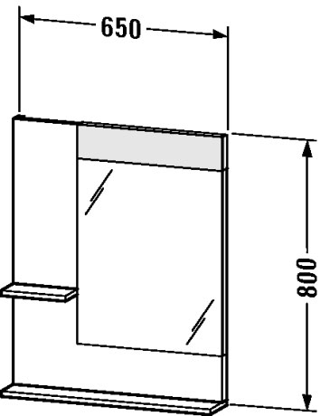 VE731001414 Vero Зеркало с полочками сбоку и внизу Терра, декор Duravit - Вид №2