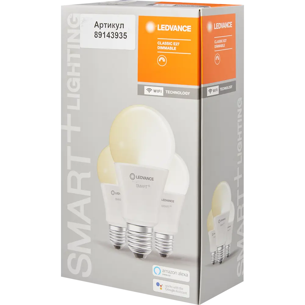 Набор умных ламп светодиодных Wi-Fi Osram Smart Plus E27 220-240 В 14 Вт груша матовая 1521 лм, теплый белый свет, 3 шт 89143935 STLM-2181216 LEDVANCE  - Вид №4