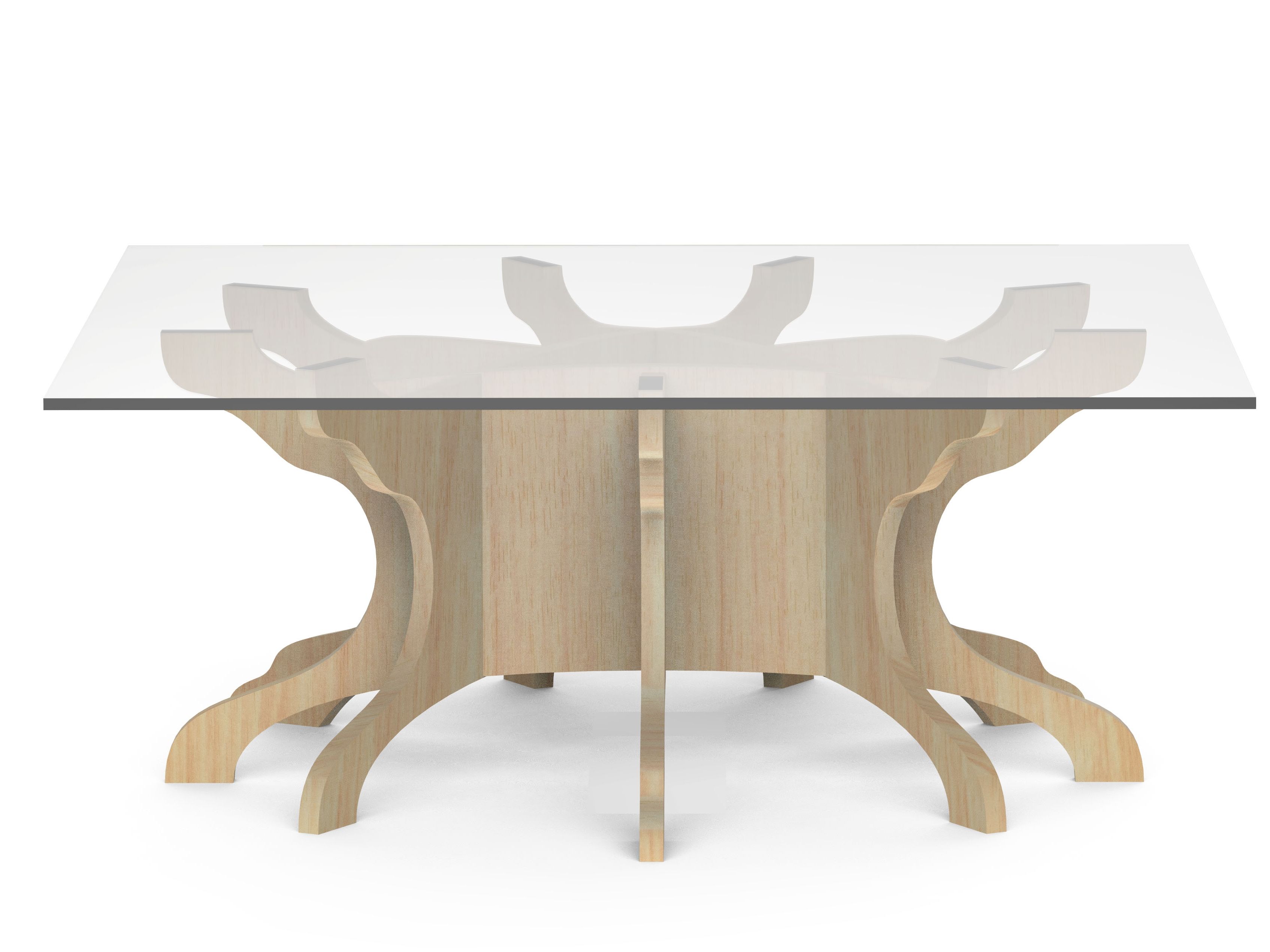 Березовый квадратный низкий журнальный столик ALBEDO ARCH-00102427 - Вид №2