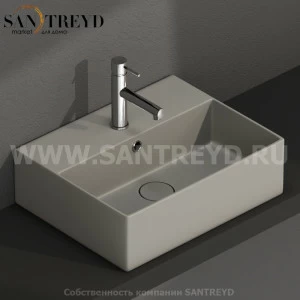 IN046CC Подвесная раковина настенная прямоугольная Ceramica Globo T-EDGE серая