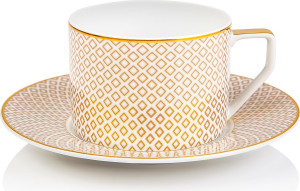 10621297 Rosenthal Чашка чайная с блюдцем Rosenthal Францис Карро Беж 230мл, фарфор Фарфор