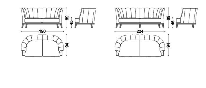 Кожаный диван OPERA CONTEMPORARY Parsifal ARCH-00119547