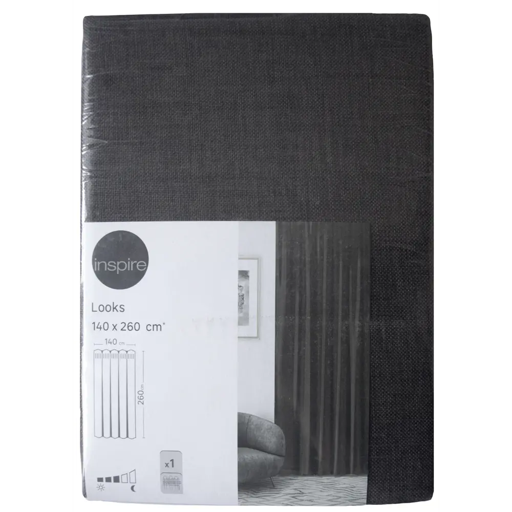 Штора на ленте Seasons Looks 140х260 см Gray цвет серый STLM-2092955 - Вид №6