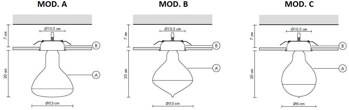 Karman Светодиодный потолочный светильник из сатинированного стекла Makeup sun-id-1486598 - Вид №11