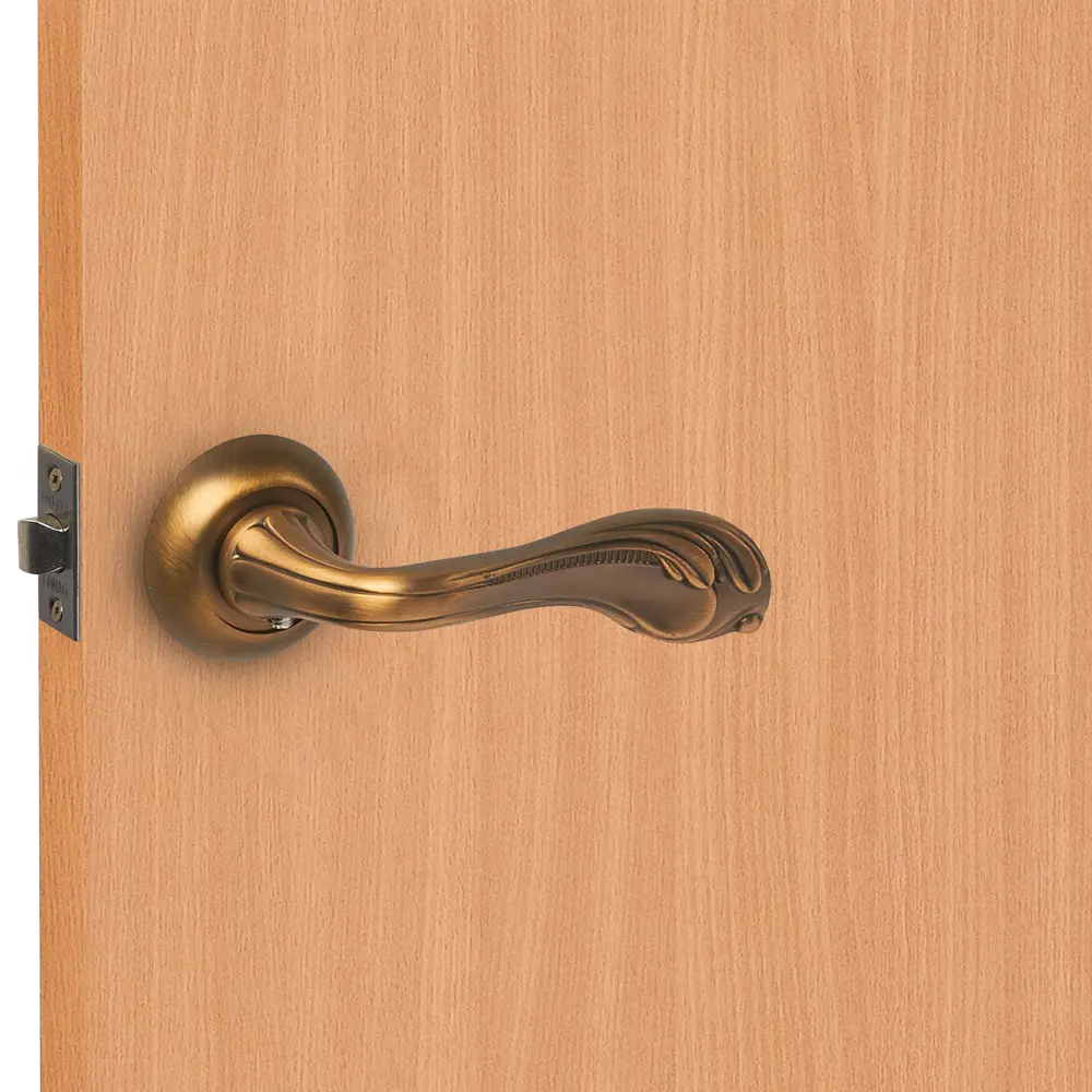 Дверные ручки Punto Rocco, без запирания, цвет кофе STLM-2202813 - Вид №6