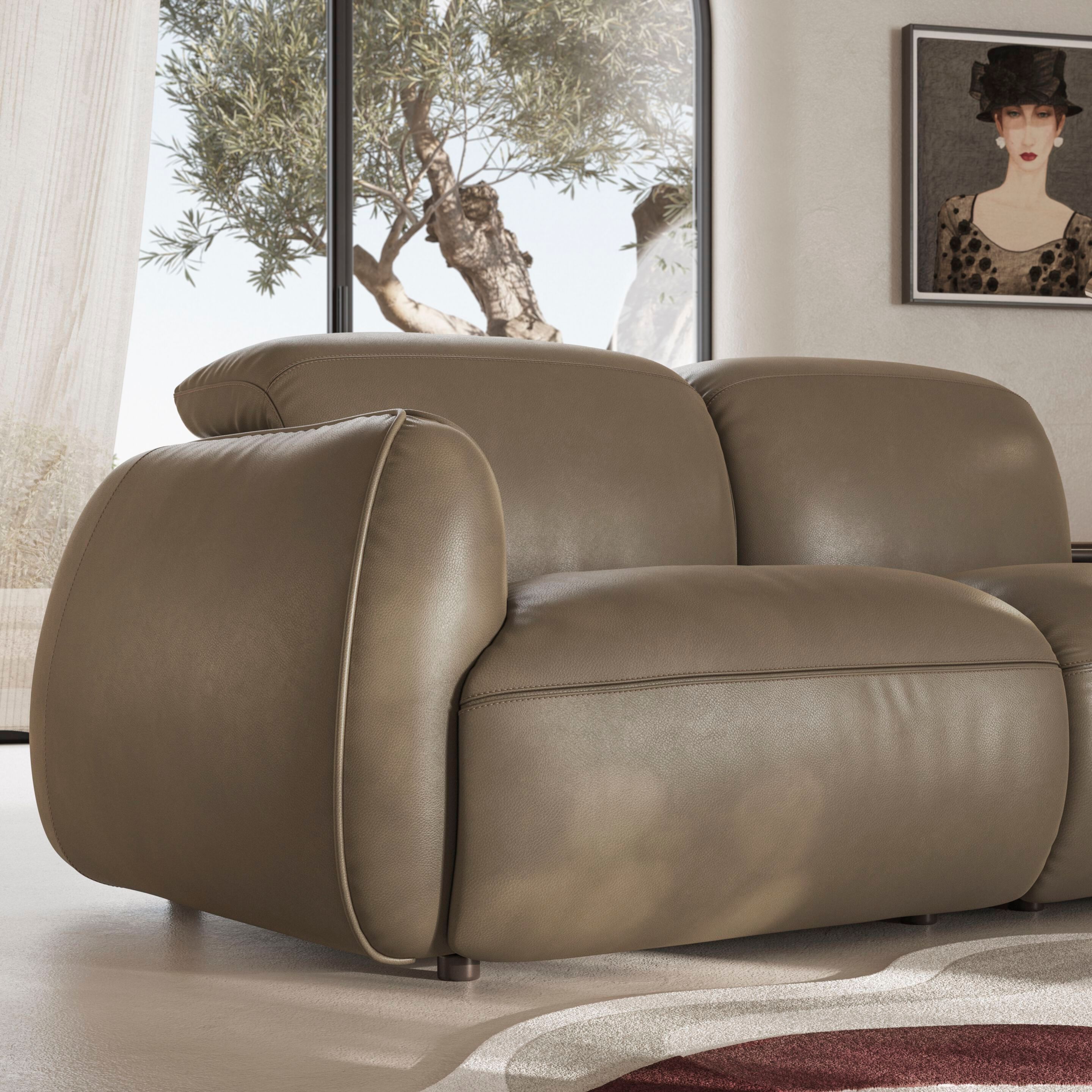 3-местный кожаный диван Natuzzi Italia Mindful ARCH-00126439 - Вид №3