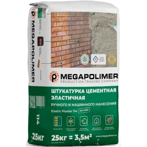 Штукатурка цементно-известковая Megapolimer Plaster Elastic 114 25 кг