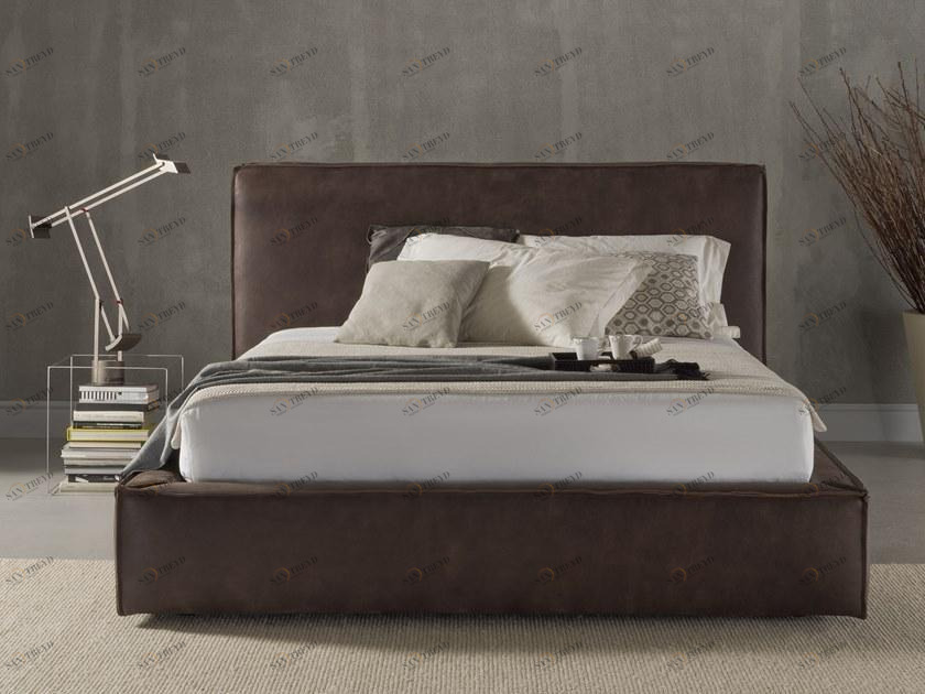 Flexstyle Двуспальная кровать из кожи с обитым изголовьем sun-id-1439153