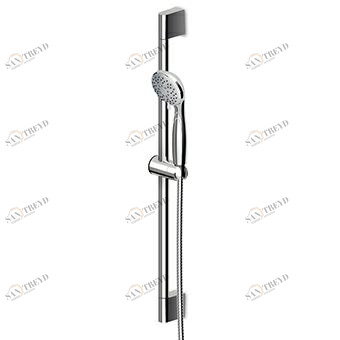 Z93135 Настенный кронштейн в сборе со штангой 600 мм, Ø 24 мм, 3-струйный ручной душ Z94744, гибкий 1500 мм. Zucchetti Showers professional 