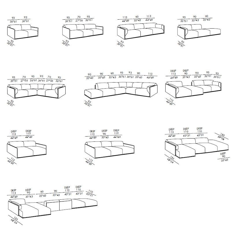 Секционный диван из ткани Meridiani бекон ARCH-00050851 - Вид №2
