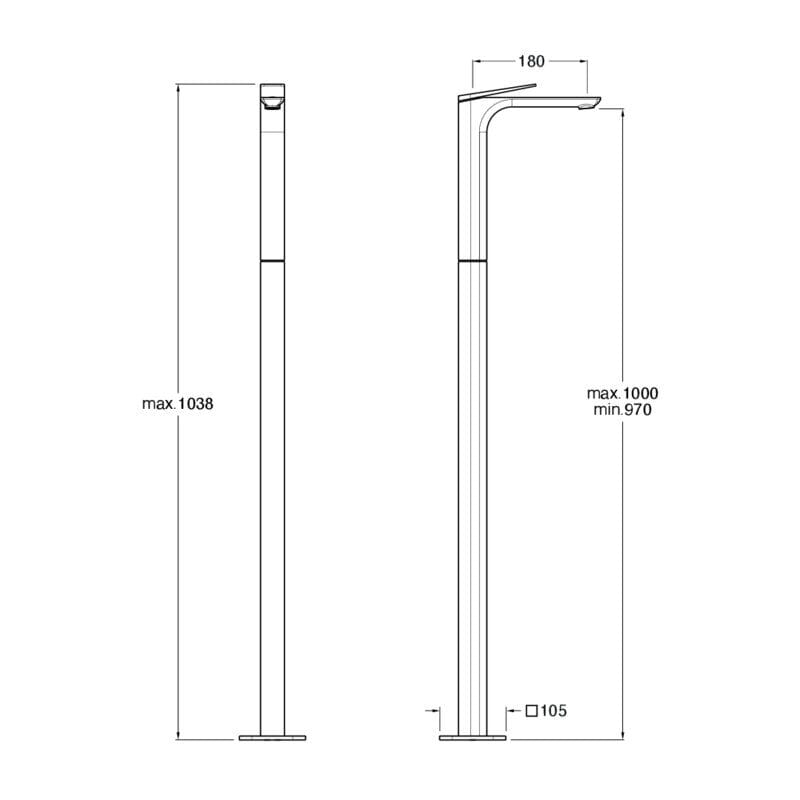 Однорычажный смеситель для раковины без стока CRISTINA Rubinetterie Blade ARCH-00097210 - Вид №2