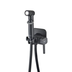 Смеситель с гигиеническим душем Lemark Solo LR7165BL однорычажный цвет черный