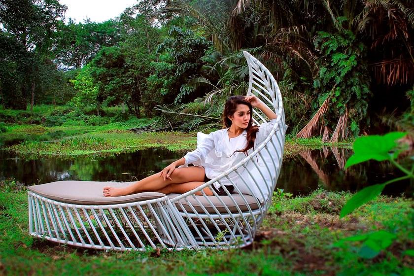 cbdesign Садовое кресло из алюминия с высокой спинкой Foglia N120n1 - Вид №7