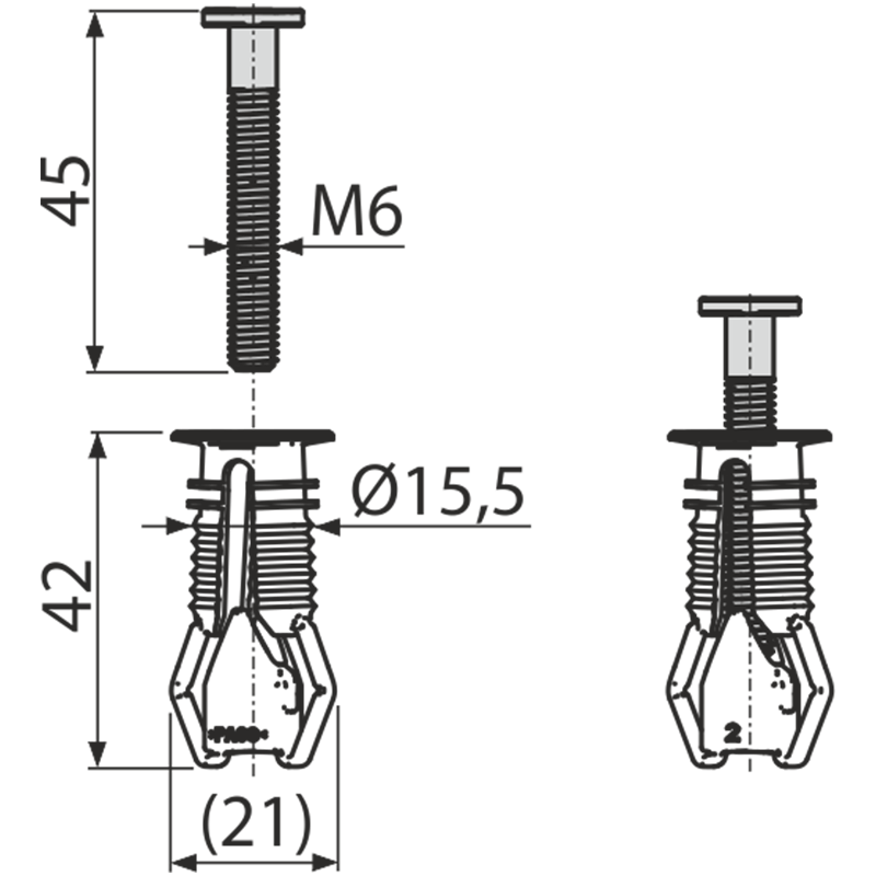 Дюбель для верхнего монтажа сиденья ALCAPLAST P113 - Вид №1