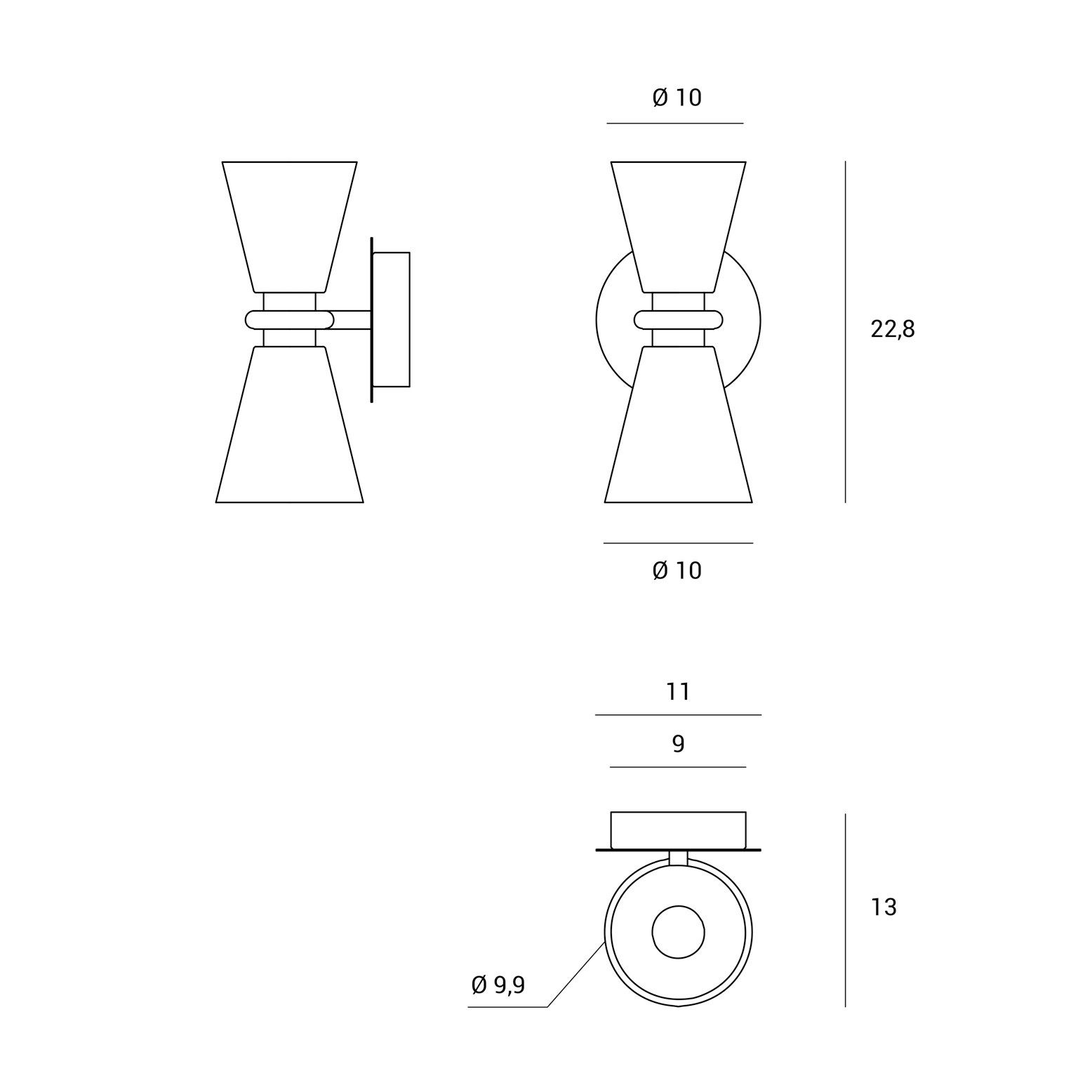 Окрашенный металлический настенный светильник Miloox Grail ARCH-00103518 - Вид №2