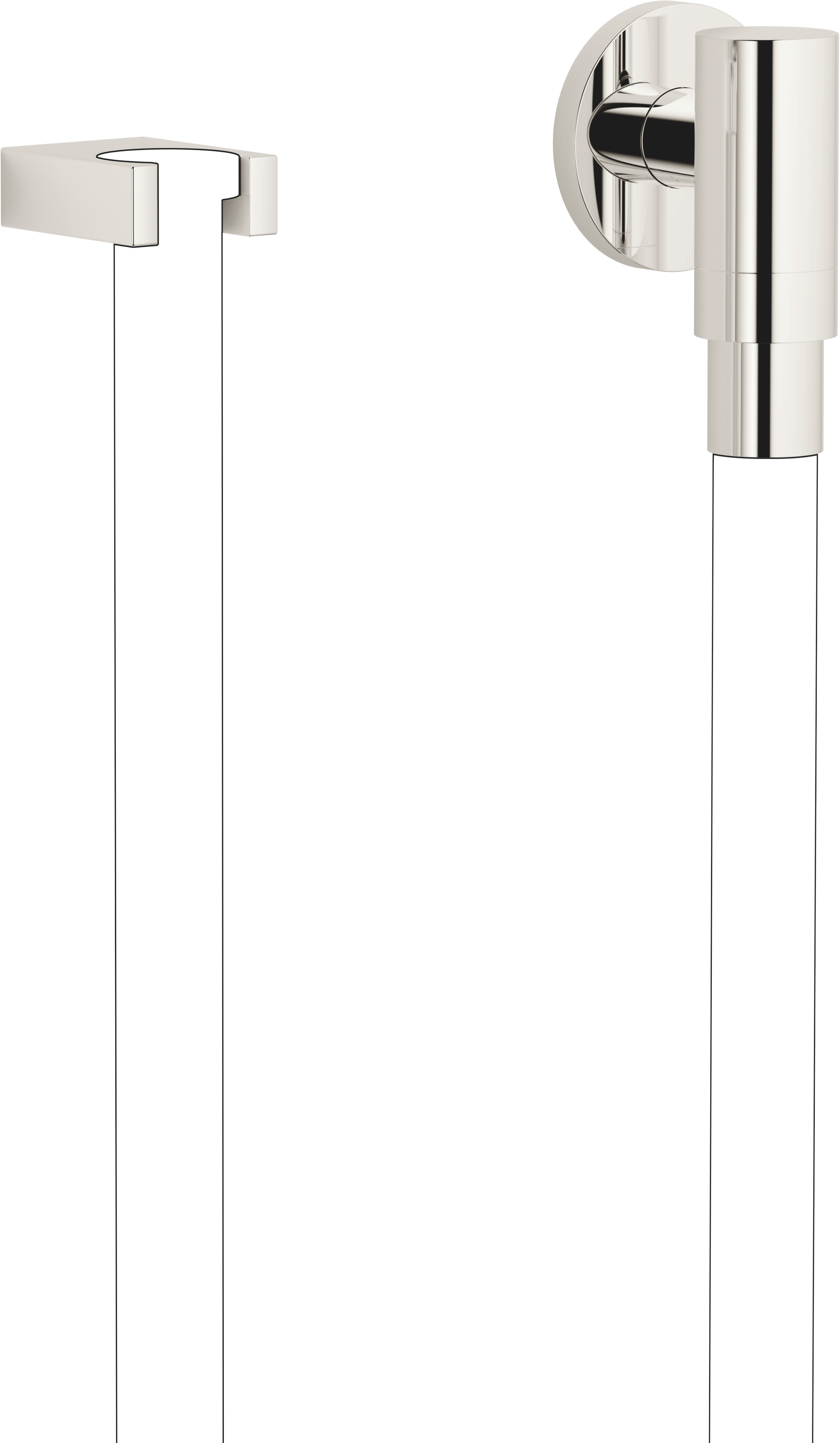 WATER TUBE Настенное колено Кнайпа с держателем шланга и отдельными розетками - Платина