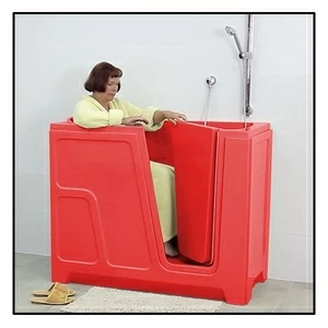 Ванна с дверцей Akcjum ODA 150-68-RH-K сидячая правосторонняя красная