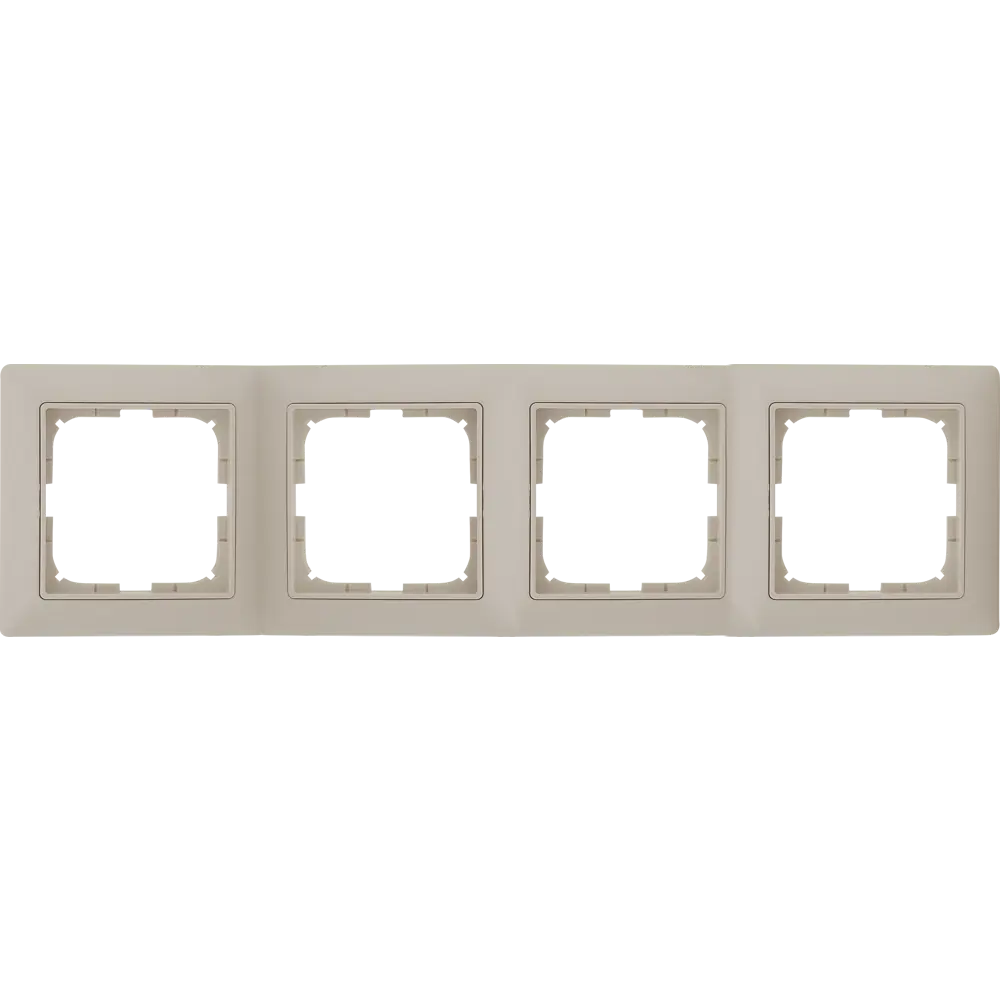 Рамка для розеток и выключателей ABB Basic55 4 поста, цвет белый 13606917 STLM-2161119 Basic 55