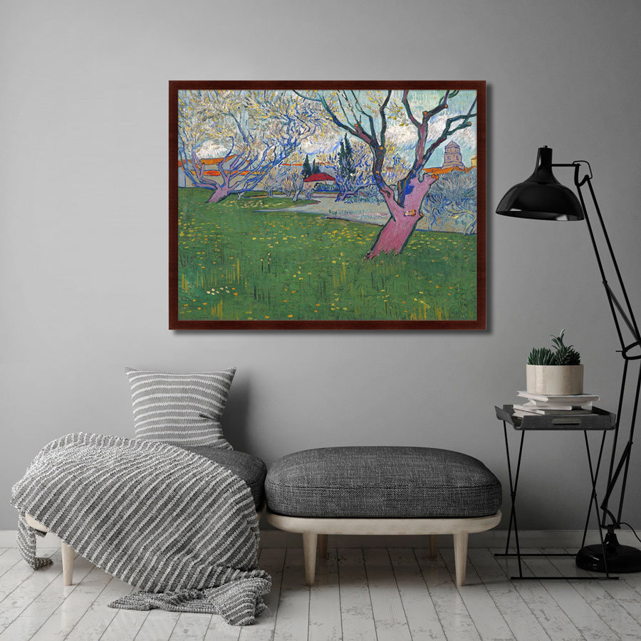 Картина: View of Arles with Trees in Blossom, 1889г. КАРТИНЫ В КВАРТИРУ  264104 Разноцветный  - Вид №2