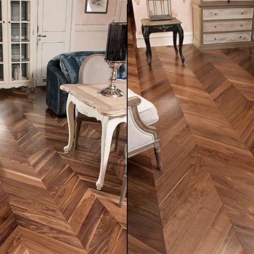 Паркет Ёлка Coswick Американский Орех американский Селект (Гладкая) 530х107,95 мм 13291101 - Вид №2