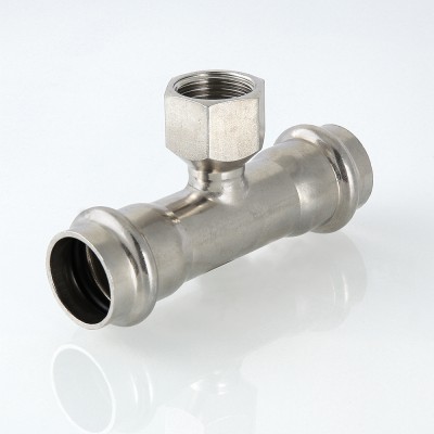 VTi.932.I.150415 Фитинг из нержавеющей стали – пресс-тройник с внутренней резьбой Valtec 15 мм х 1/2"  - Вид №3