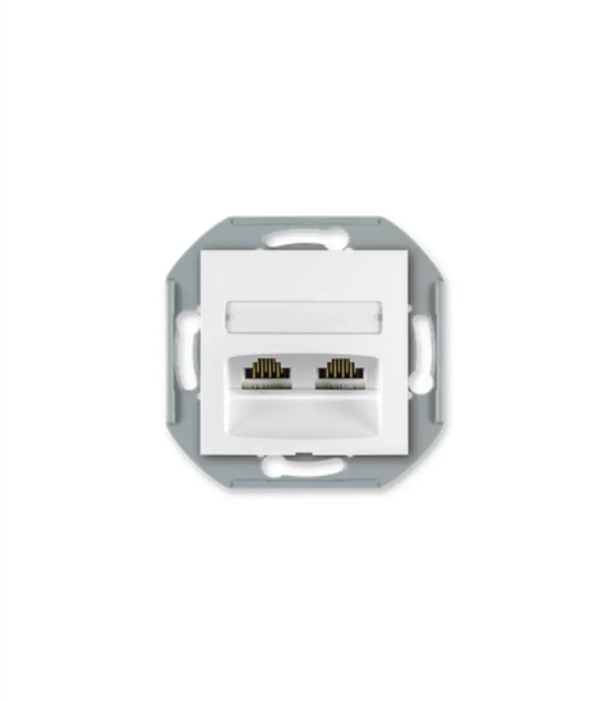 91698773 Розетка компьютерная встраиваемая Aling-conel Prestige 6014S.0 RJ45 Cat 5e FTP цвет белый STLM-1108484