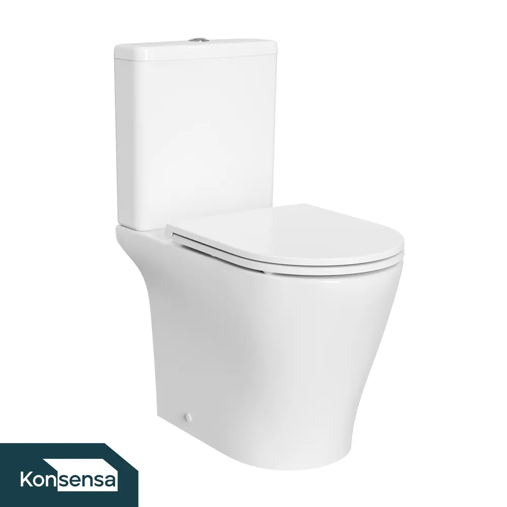 Унитаз-моноблок KONSENSA Lisso безободковый сиденье с микролифтом двойной смыв Лиссо STLM-2034207 - Вид №1