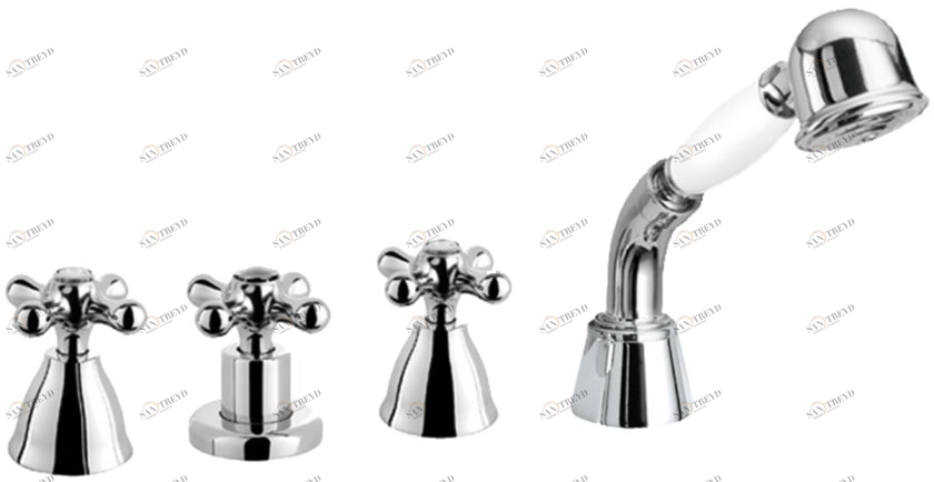 Fir Italia Комплект для ванны с ручным душем на 4 отверстия Alison 33 3347422