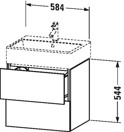 LC627504949 L-Cube Тумбочка подвесная Графит матовый, декор Duravit - Вид №1