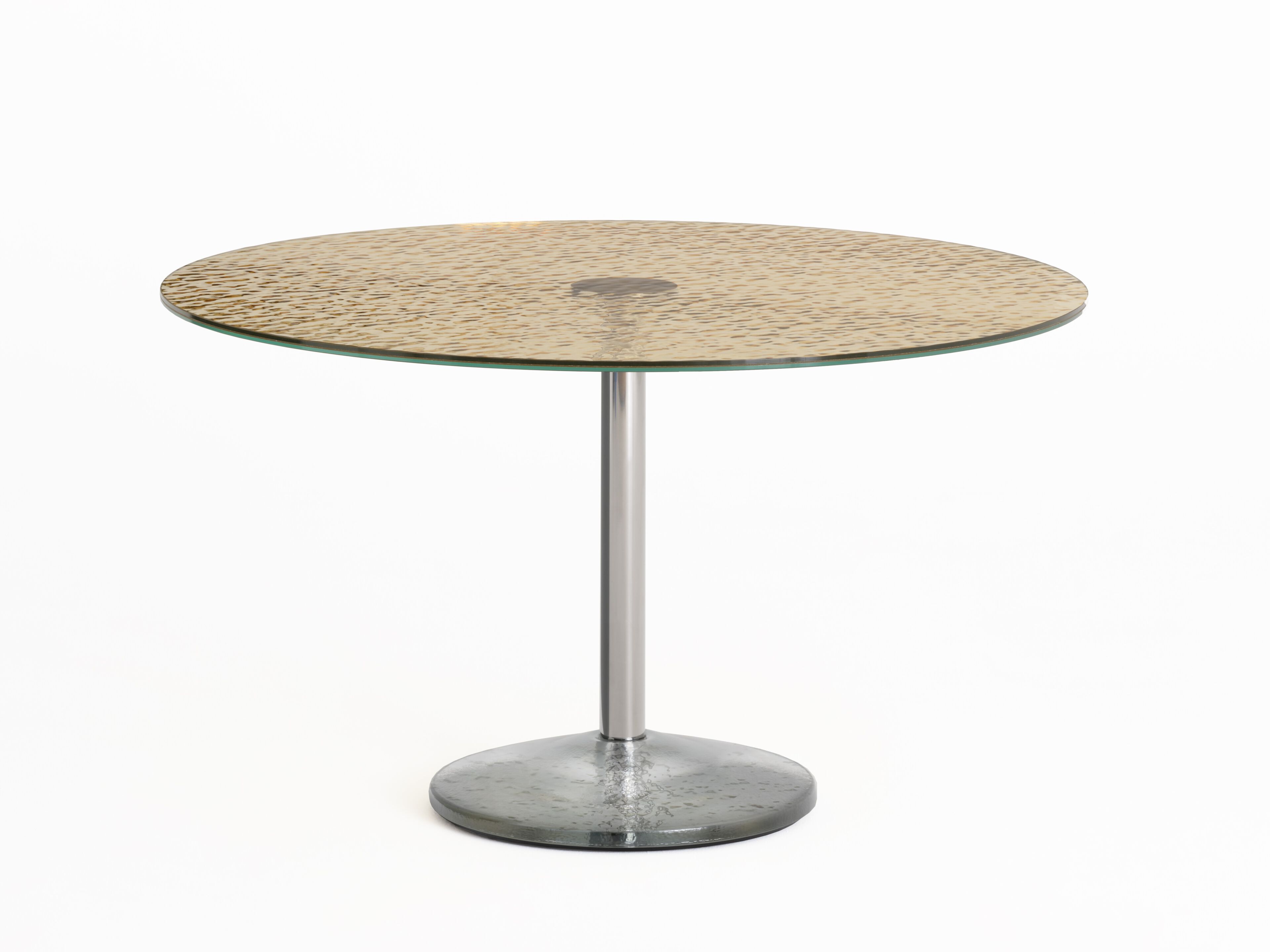 Круглый стол из нержавеющей стали и хрусталя Glas Italia счетчик веса ARCH-00033459 - Вид №1