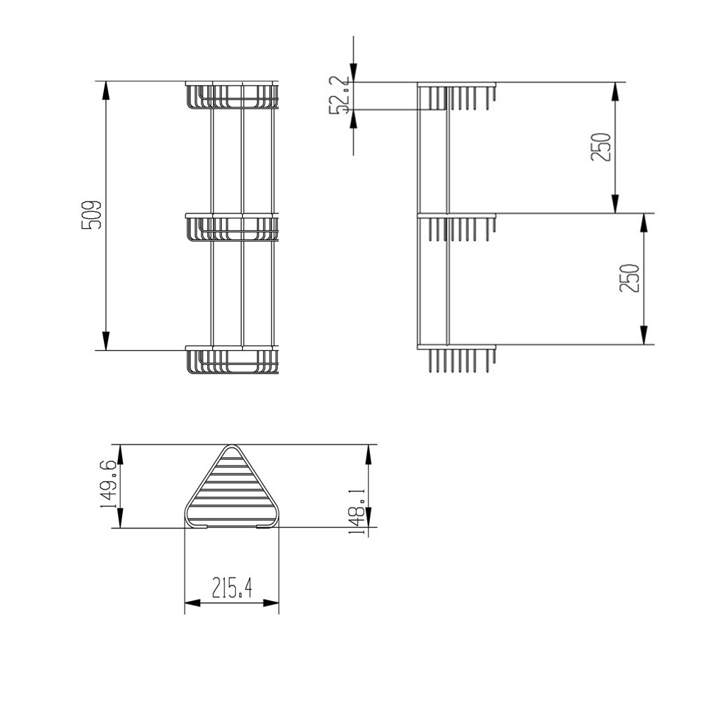 Полка трехъярусная Raiber RBKB3519-3А, угловая RBKB3519-3А Santreyd  - Вид №2