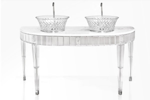 2545 CON 2 LAVABI 7066 Console da bagno stondata 2545 Bianchini&Capponi CRISTALLO