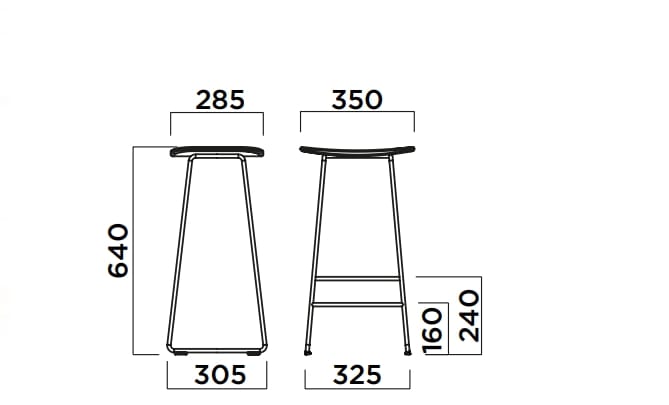Высокий металлический табурет с сиденьем из полипропилена Infiniti Klejn ARCH-00023467 - Вид №10