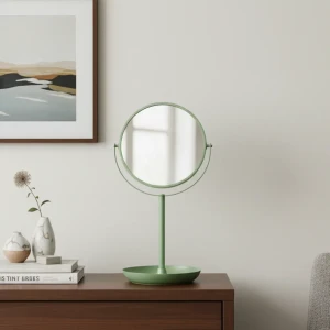 Зеркало декоративное круглое 19x35 см металл цвет зеленый