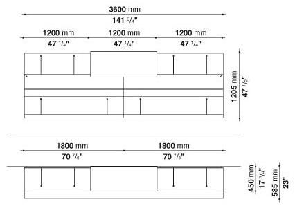 B&B Italia Настенный модульный подвесной книжный шкаф Pab sun-id-1468342 - Вид №15