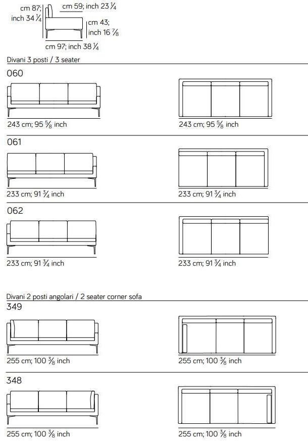 AMURA 3-х местный кожаный диван Elsa Am007.060 - Вид №3