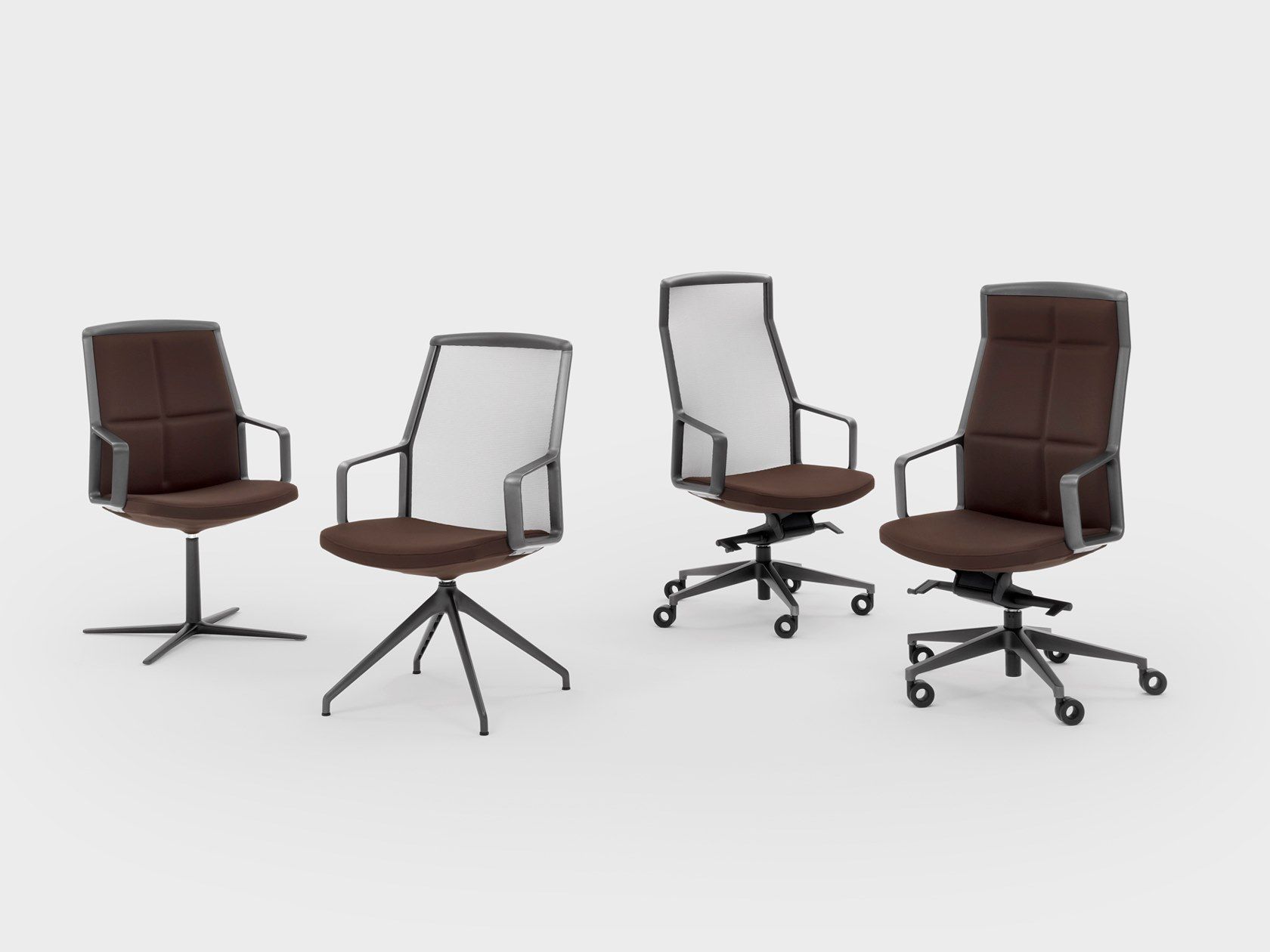 Кожаный регулируемый по высоте офисный стул с колесами Viganò Adele ARCH-00012445