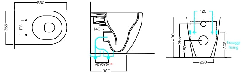 Керамический туалет без пола Hatria Centrica ARCH-00015981 - Вид №1