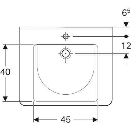 128576000 Раковина Geberit Renova Comfort Square, безбарьерная Geberit  - Вид №23