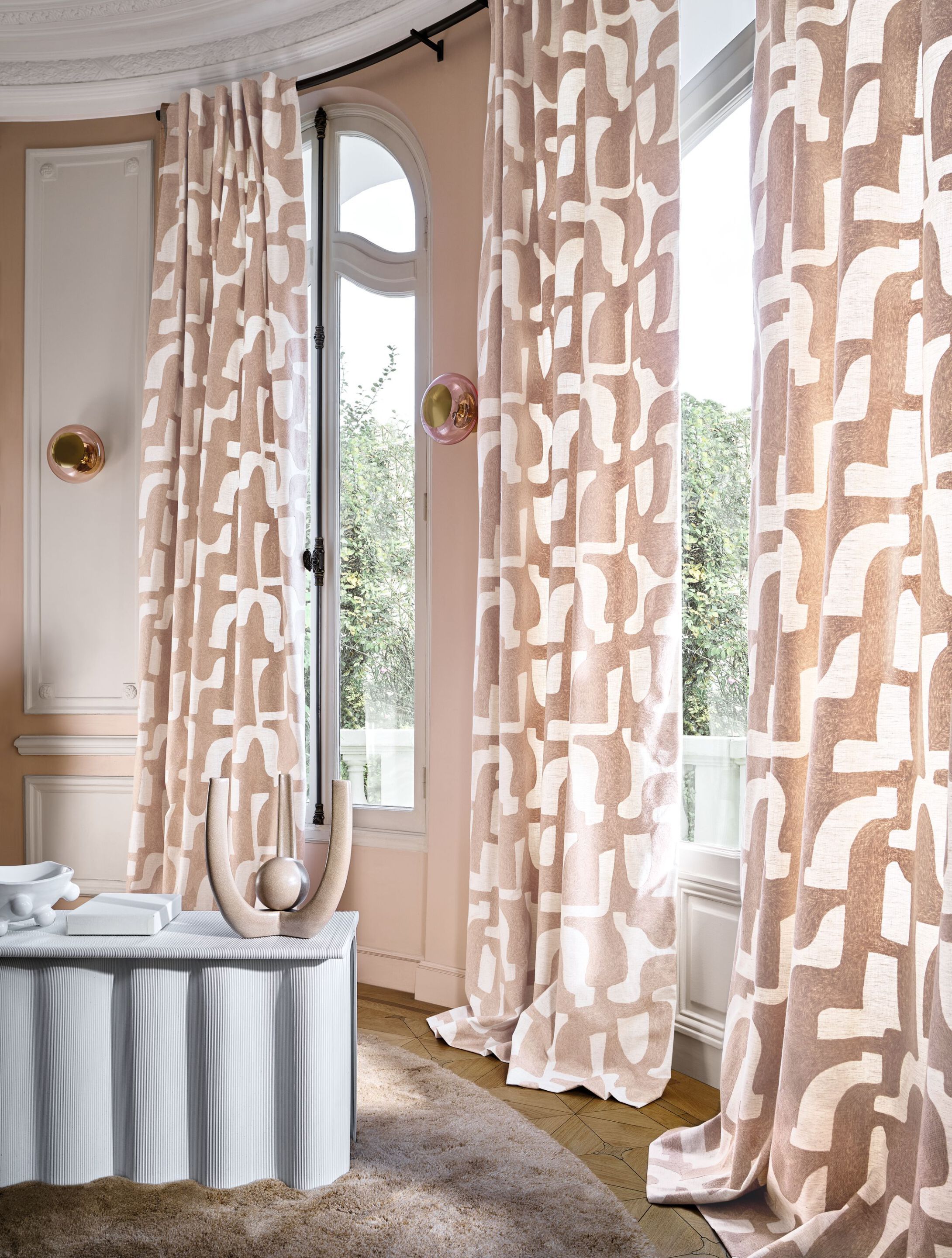 Вышитая ткань из хлопка, вискозы и льна Casamance Luminescence ARCH-00036835 - Вид №5