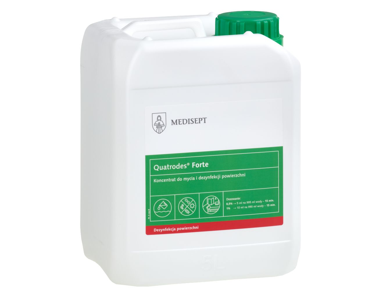 NAD505 Концентрат Quatrodes Forte для очистки и дезинфекции поверхностей, канистра 5 л Merida 