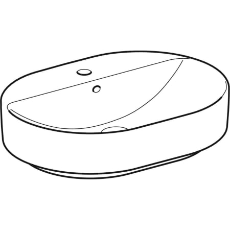 500.775.01.2 Накладная раковина Geberit VariForm эллиптической формы, с полкой для отверстия под смеситель Geberit  - Вид №9