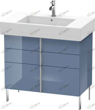 VE641304747 Vero Тумбочка напольная Каменно-синий глянцевый лак Duravit