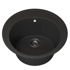 91762119 Мойка для кухни врезная Uperwood Quartz UPD-01 51x51 см глубина чаши 20 см кварцевый песок цвет черный матовый STLM-1364243