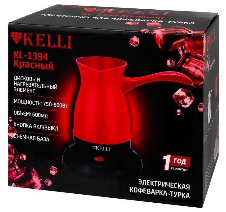 9901477 Электрическая турка Kelli KL-1394 красный STDN-0013596 - Вид №1