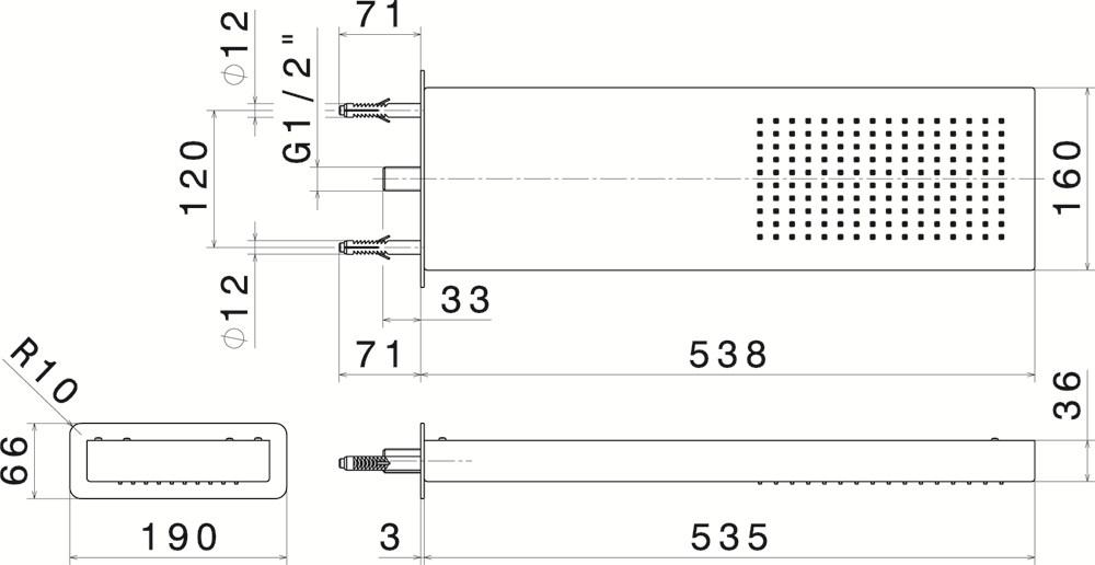 newform Настенная лейка для душа Head showers 480 - Вид №1
