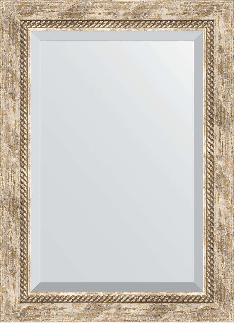 BY 3381 Зеркало с фацетом в багетной раме - прованс с плетением 70 mm EVOFORM Exclusive