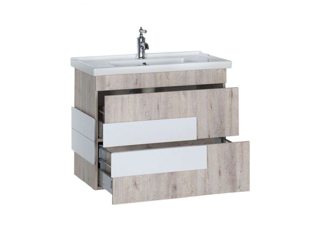 Тумба с раковиной Aquanet Мадейра 80 дуб кантри 0018307100182324 - Вид №1